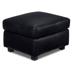 Icon Leather Ottoman - Black