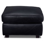 Icon Leather Ottoman - Black