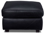 Icon Leather Ottoman - Black