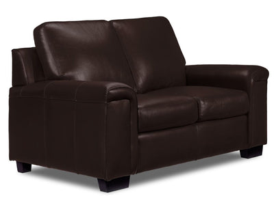 Icon Leather Loveseat - Mocha