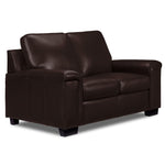 Icon Leather Sofa and Loveseat Set - Mocha