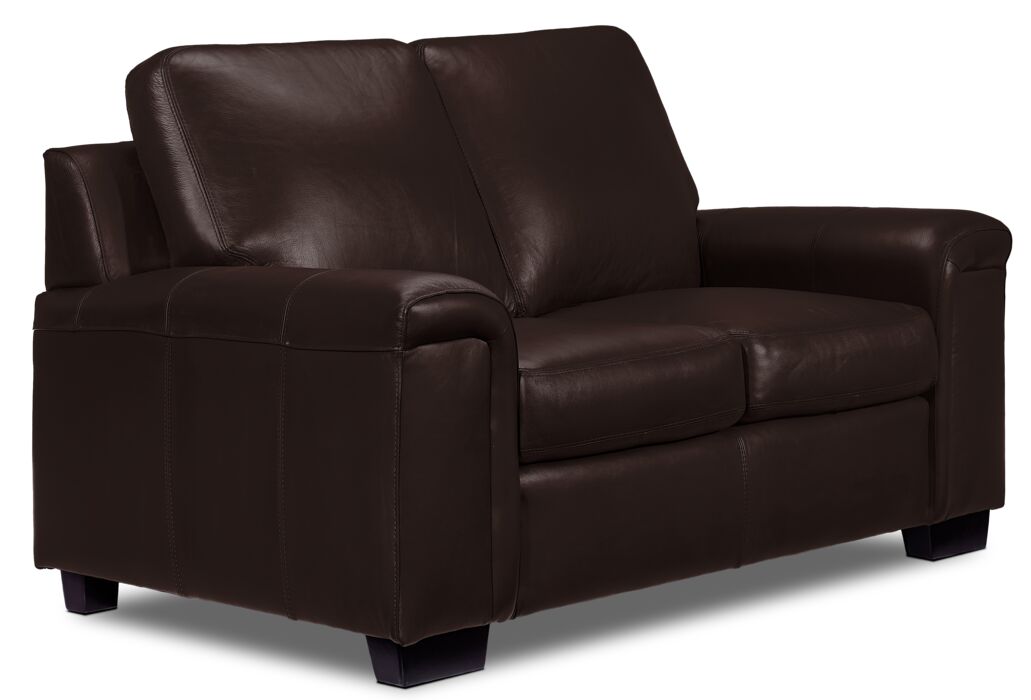 Icon Leather Sofa and Loveseat Set - Mocha
