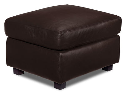 Icon Leather Ottoman - Mocha