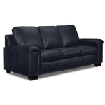 Icon Leather Sofa, Loveseat and Chair Set - Navy