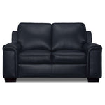 Icon Leather Loveseat - Navy
