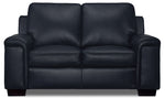Icon Leather Loveseat - Navy