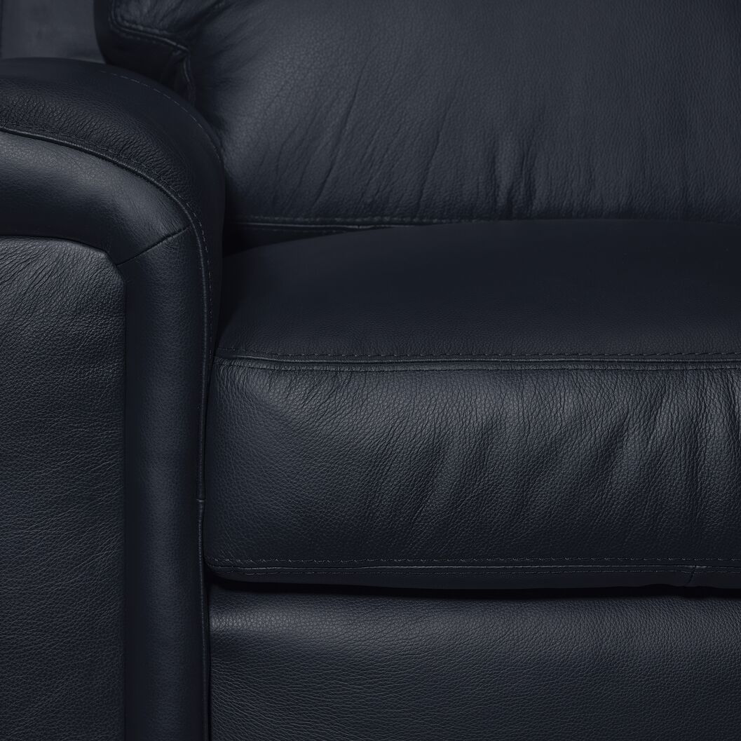 Icon Leather Sofa and Loveseat Set - Navy