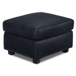 Icon Leather Ottoman - Navy