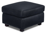 Icon Leather Ottoman - Navy
