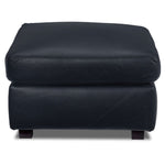 Icon Leather Ottoman - Navy