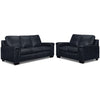 Icon Leather Sofa and Loveseat Set - Navy