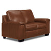 Icon Leather Loveseat - Saddle