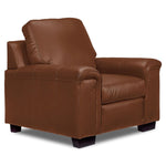 Icon Leather Sofa, Loveseat and Chair Set - Saddle