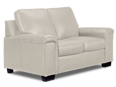 Icon Leather Loveseat - Silver Grey