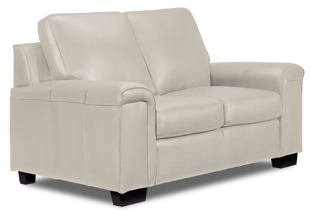 Icon Leather Sofa and Loveseat Set - Silver Grey