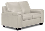 Icon Leather Sofa and Loveseat Set - Silver Grey