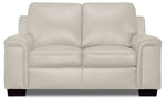 Icon Leather Loveseat - Cloud Grey