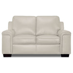 Icon Leather Loveseat - Silver Grey