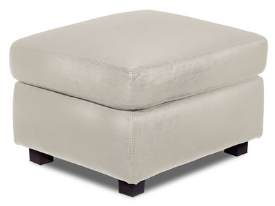 Icon Leather Ottoman - Cloud Grey