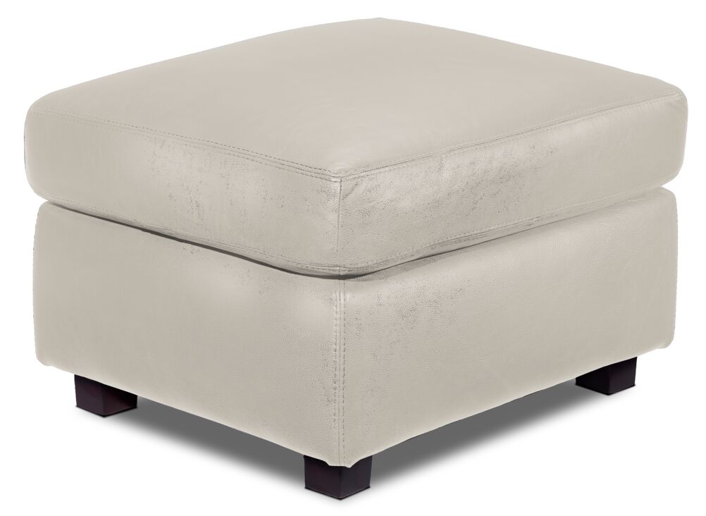 Icon Leather Ottoman - Silver Grey