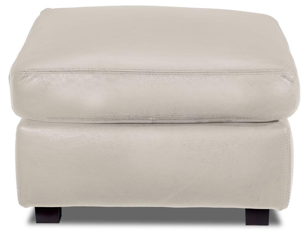 Icon Leather Ottoman - Silver Grey