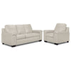 Icon Leather Sofa and Chair Set - Silver Grey