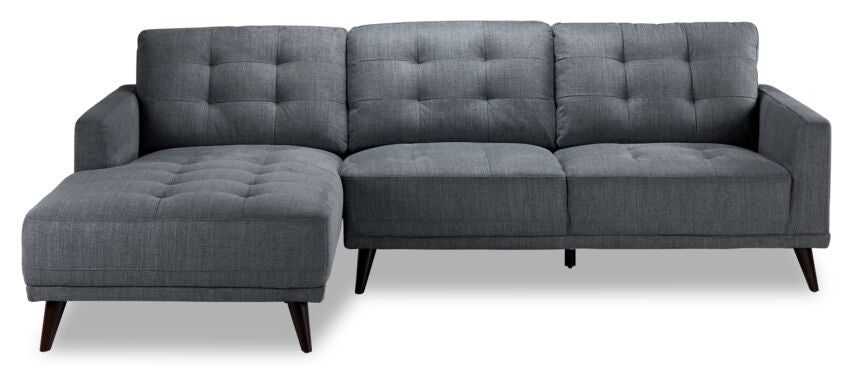 Jersey 2 Pc. Sectional with Left Facing Chaise - Light Grey