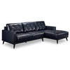 Jersey 2 Pc. Leather Sectional with Right Facing Chaise - Navy