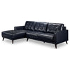 Jersey 2 Pc. Leather Sectional with Left Facing Chaise - Navy
