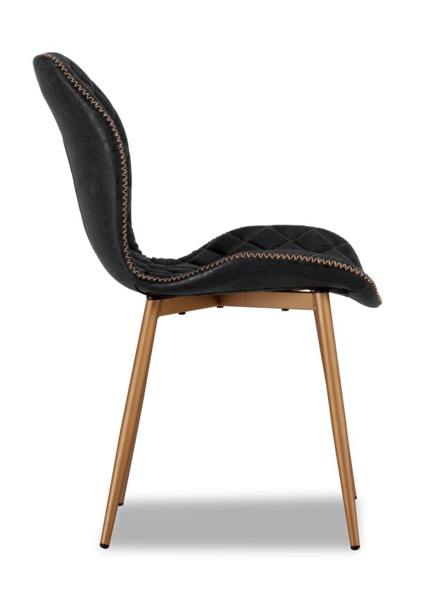 June Side Chair - Champagne Gold, Antique Black