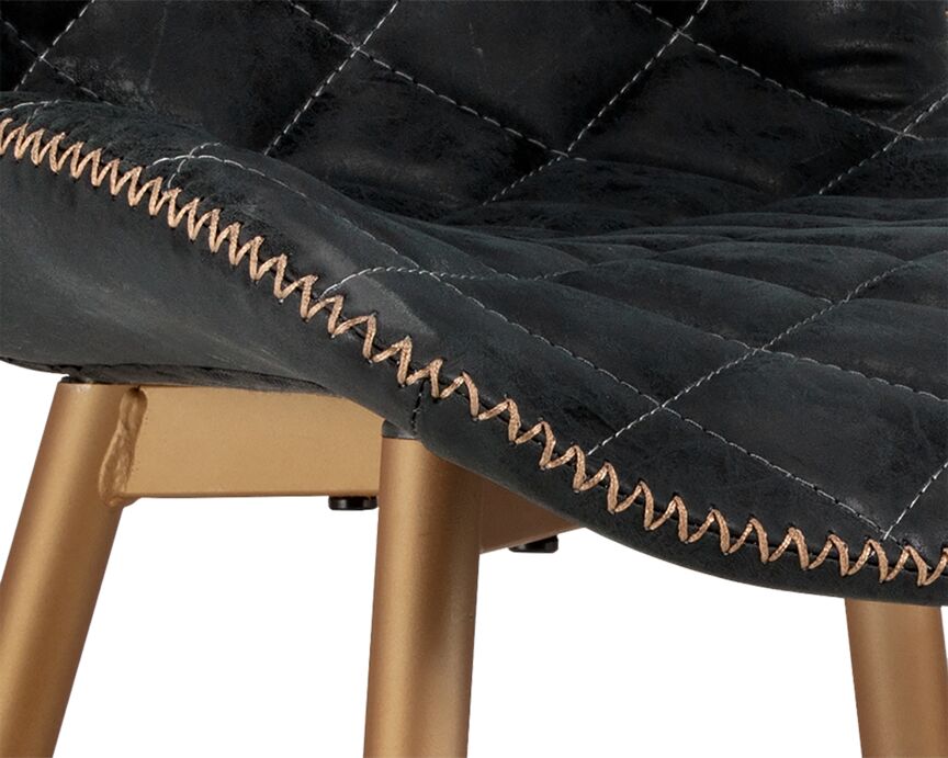 June Side Chair - Champagne Gold, Antique Black