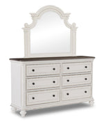 Kamari 6-Piece King Bedroom Package - Antique White, Brown