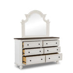 Kamari 6 Drawer Dresser - Antique White, Brown
