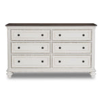Kamari 6 Drawer Dresser - Antique White, Brown