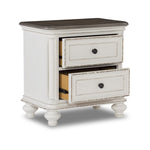 Kamari Night Table - Antique White, Brown