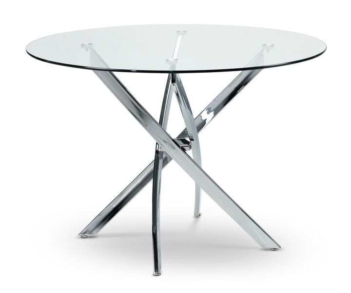 Kate II 5-Piece Dining Set - Chrome, Grey