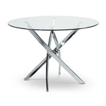 Kate Dining Table - Glass and chrome