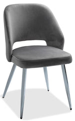 Kate II 5-Piece Dining Set - Chrome, Grey