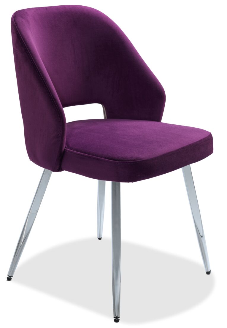 Kate II 5-Piece Dining Set - Chrome, Aubergine