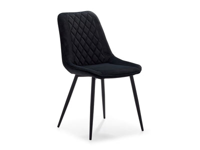 Kinsley Velvet Side Chair - Black