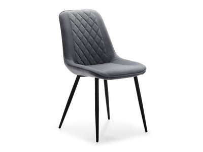 Kinsley Velvet Side Chair - Grey