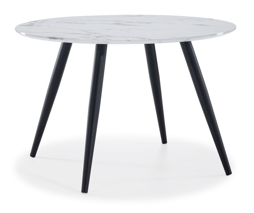 Kinsley Faux Marble Dining Table - White, Black