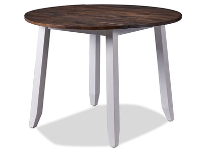 Kona Dining Table with Drop Leaf - White and Grey-Brown
