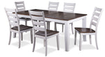 Kona 7-Piece Dining Set - White and Grey-Brown