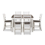 Kona 7-Piece Pub Height Dining Set - White and Grey-Brown