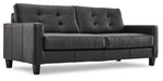 Kylie Leather Sofa and Chair Set - Dark Grey