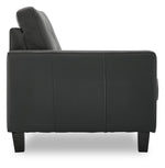 Kylie Leather Sofa and Loveseat Set - Dark Grey