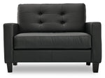 Kylie Leather Chair and a Half - Dark Grey