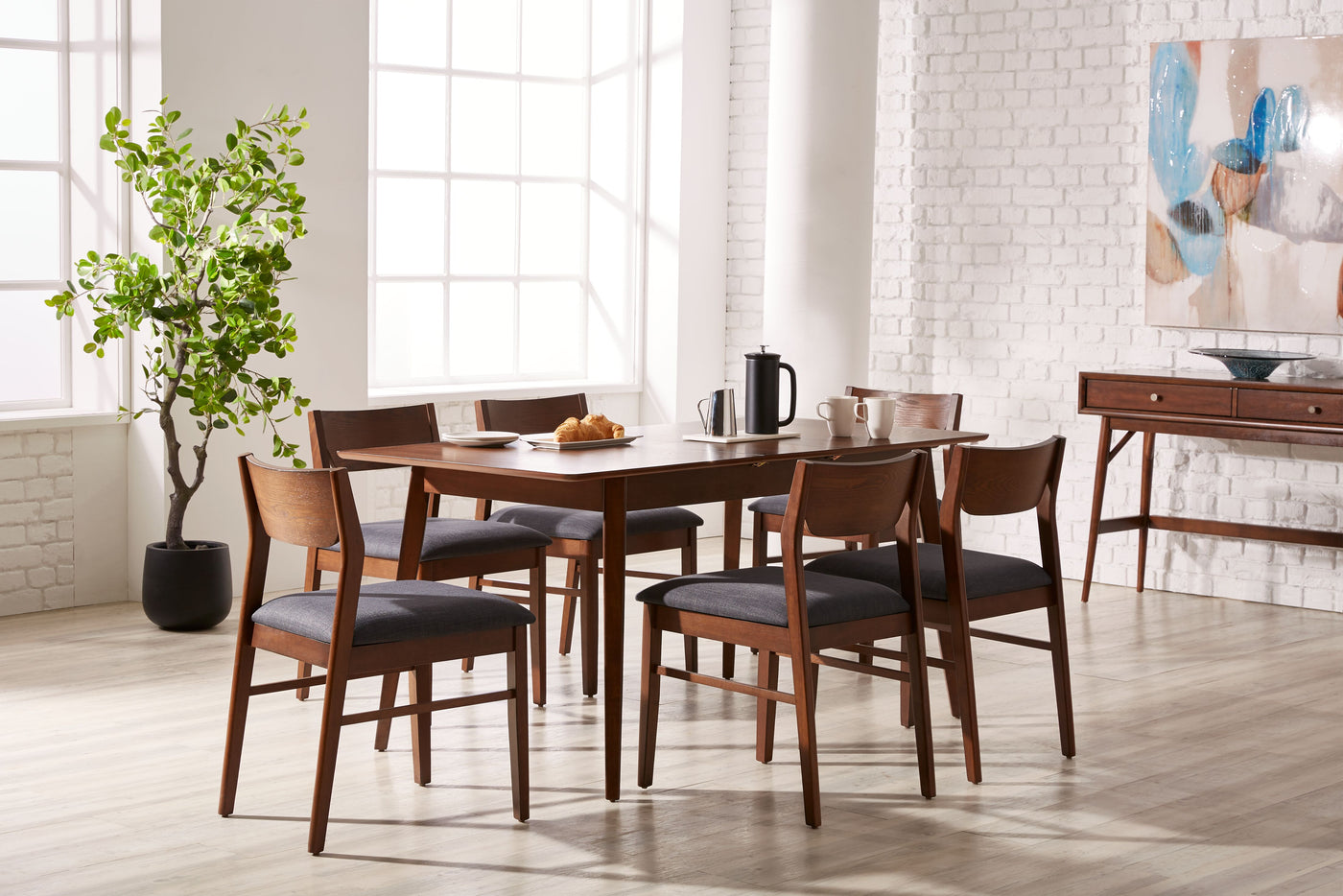 Lenard 7-Piece Dining Set - Walnut