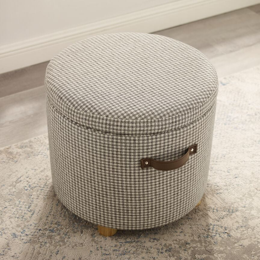 Logan Storage Ottoman - Light Grey
